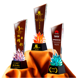 Logotipos gratuitos personalizados, trofeo de cristal K9 colorido, trofeos personalizados tallados exquisitos, premio de contribución de Base negra - Product Image 1