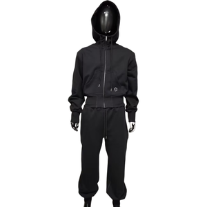 Conjunto de Sudadera con Capucha Doble Extra Grande de Algodón 100% de Alta Calidad Personalizada, Estilo Urbano, con Cierre y Pantalones Deportivos - Product Image 1