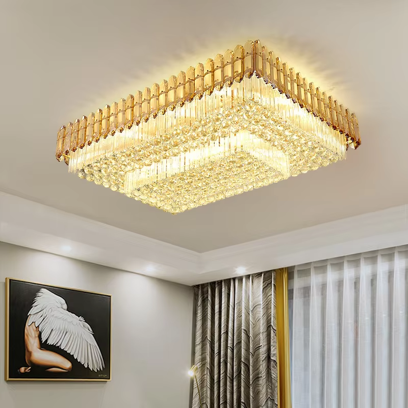 Postmodern Luxury Crystal Pendant Light Simple Modern Atmosphere Living Room Dining Room Stainless Steel Ceiling Lamp Lighting