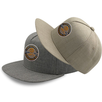 Casquette Heycap personnalisée classique vintage à visière plate en laine-acrylique, 5 panneaux, logo brodé, bicolore, pour homme, mode sport