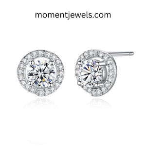 Boucles d'oreilles en argent sterling 925 avec moissanite, taille brillant rond, zircon délicat, bijoux simples, cadeau pour femme, à porter au quotidien - Product Image 4
