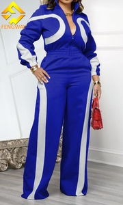 Tuta Intera Autunno Inverno con Patchwork Colorato, Zip e Maniche Lunghe, Stile Sportivo per Donne - Product Image 4