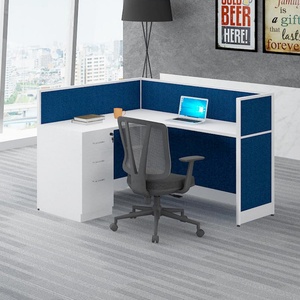 Modern Acoustic Modular Office Workstation 4-10 Person Capacity <b>Solid</b> <b>Wood</b> <b>Desk</b> Furniture with Extendable Cubicle Partition - Product Image 5