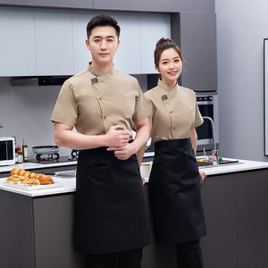 เสื้อแจ็กเก็ตสำหรับเชฟชายสำหรับฤดูร้อนเสื้อผ้าเครื่องแบบทำงานสำหรับเชฟพนักงานร้านกาแฟร้านอาหาร - Product Image 1