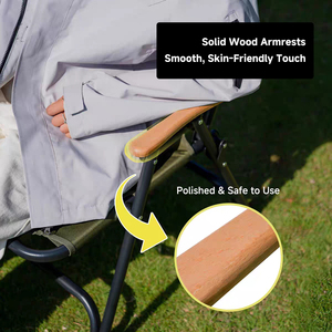 Chaise pliante d'extérieur Kermit avec coussin rembourré, portable pour camping, pique-nique, pêche, tabouret pliable en acier carbone, siège de relaxation - Product Image 2