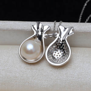 จี้เงินแท้ S925 รูปกระเป๋าโชคลาภ ประดับมุก 9-10 เม็ด สไตล์เกาหลี สำหรับทำกระเป๋าใส่เหรียญแบบกึ่งสำเร็จรูป อุปกรณ์ทำเครื่องประดับ - Product Image 2