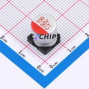 Condensateur solide SMD CT1H101M1010, D10xL10.5mm (Capacité : 100uF) (Précision : 20%) Tension nominale : 50V - Product Image 1
