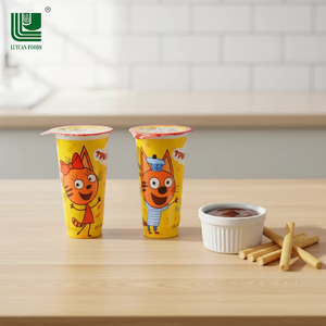 Wholesale Customized Halal HACCP Certified Kids Favorite Sweet Solid <strong>Chocolate</strong> Fruity Flavor Finger Biscuit Cup Cartoon Printed - Product Image 2