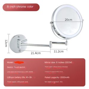 Customization Support 360 Degree Arm Extend <b>Chrome</b> Bathroom Mirror Hotel Round <b>Wall</b> Mirror With <b>Wall</b> Shaving Mirror For Home - Product Image 2