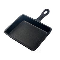 Ensemble de poêles carrées en fonte pré-assaisonnées, du mini au format standard, avec poignée unique, pour grillades et cuisson