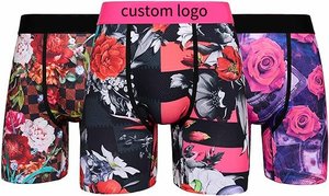 Factory New Customized Long Boxing Shorts Printed Underwear Men's Casual Underwear Plus Size Boxing Shorts Underwear - Product Image 2