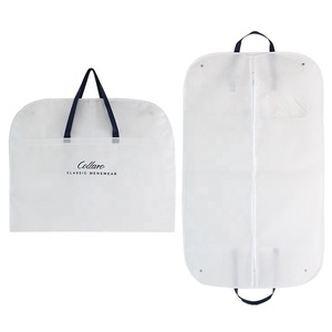 Housse de costume, <span class=keywords><strong>sac</strong></span> en tissu Non tissé blanc pour vêtements avec poignée, Logo personnalisé - Product Image 4