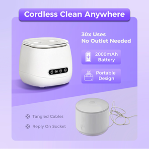 Nettoyeur à ultrasons OEM pour prothèses dentaires, mini-machine de nettoyage de gouttières à domicile, nettoyeur à ultrasons portable pour bijoux - Product Image 4