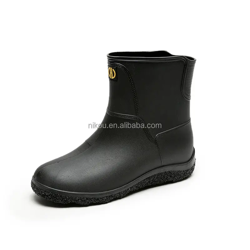 Botas de lluvia de moda OEM diseño personalizado al por mayor adecuado para condiciones realmente fangosas trabajadores zapatos antideslizantes impermeables hombres