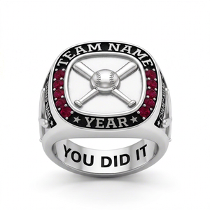 Custom Hip Hop Baseball Championship <b>Ring</b> 925 Sterling Silver Bezel Setting Moissanite Rhodium Plated Unisex Team Winner Gift - Product Image 1