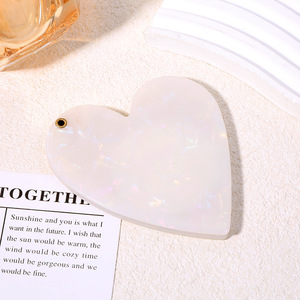 Heart Shape Acetate Makeup Mirror Pocket Compact Mirror Fashion Hair Accessory for Daily Touch <b>Up</b> - Product Image 5