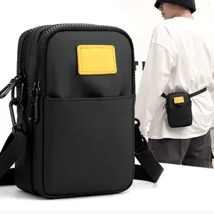 Nouvelle mode sac banane en nylon imperméable léger petit sac de taille sac à main pour hommes ceinture à bandoulière sac de sport pour garçon