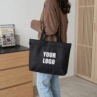 Sac fourre-tout en toile robuste et durable, réutilisable, pour le shopping, les voyages et la plage, avec motif lettres - Grande Vente