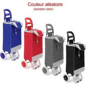 Foldable Utility Cart Folding Portable Rolling Crate Shopping Grocery Kids Shopping Trolley For Elderly