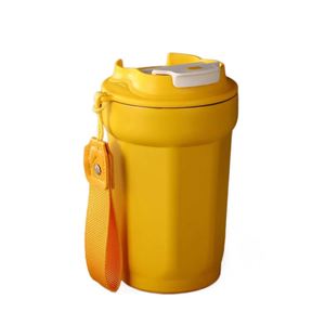 Multi Sided Coffee Tumbler With Lanyard Stainless Steel Vacuum Insulated Flip <b>Sip</b> Lid Leakproof Portable Travel Water <b>Cup</b> - Product Image 2