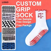 Chaussettes de compression en coton pour femmes, antidérapantes, personnalisées, avec logo brodé sur mesure, pour Crew Oem, avec poignée de yoga et Pilates