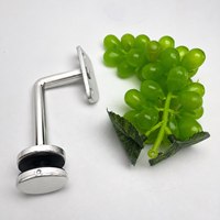 Support de main courante en acier inoxydable blanc avec deux disques métalliques et joint épais pour montage de garde-corps en verre d'escalier ou de centre commercial, résistant à la rouille