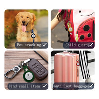 Étui de protection pour AirTag en similicuir, porte-clés pour animaux de compagnie (chats, chiens), anti-perte, mini-dispositif de suivi, étui pour balise de localisation
