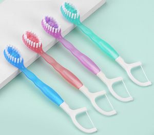 Mini viaggio usa e getta In movimento 5 In 1 spazzolini raschietto lingua con dentifricio filo interdentale tra i denti - Product Image 2