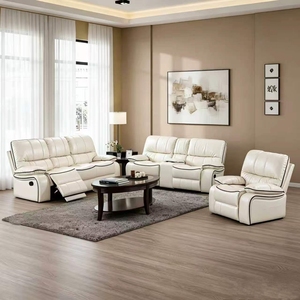 Poltrona Reclinabile Singola Frank in Pelle <span class=keywords><strong>Beige</strong></span> di Qualità Professionale per Cinema Domestico, Ideale per Serate VIP - Product Image 4