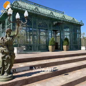 Gazebo in Ferro Battuto MILY, Orangerie in Metallo con Vetrate per Decorazione Giardino Esterno - Product Image 6