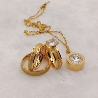 Bague d'amour de luxe alliances de conjoint bagues de promesse pour les couples ensemble de mariée pendentif plaqué or de créateur anneaux de mariage fiançailles