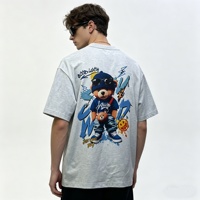 Prix de gros usine T-shirt homme 100% coton coupe oversize 210g, impression numérique, col rond, manches courtes, motif graphique, streetwear