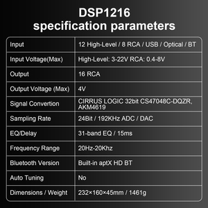 Amplificateur pour voitures DSP, amplificateur de puissance professionnel pour <span class=keywords><strong>voiture</strong></span>, processeur audio DSP 16 canaux, DSP pour <span class=keywords><strong>voiture</strong></span> - Product Image 5
