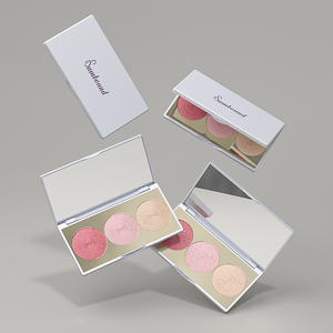 Caja de plástico personalizada para sombra de ojos, envase vacío para colorete, polvo compacto, prensado, 3 colores - Product Image 5