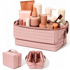 Waterproof Foldable Travel <b>Makeup</b> <b>Bag</b> <b>Large</b> Capacity Cosmetic Organizer Toiletry <b>Bag</b> for Women Vacation Daily Use - Product Image 1