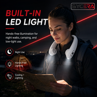 Ventilateur de cou portable rechargeable avec lumière LED longue durée pour sports de plein air – OEM/ODM bienvenus