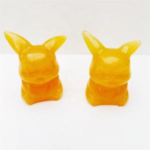 Wholesale Carving Mew Crafts Cartoon Character Crystal Pikachu Orange Calcite <strong>Pokemones</strong> - Product Image 1