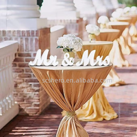 Grande enseigne moderne en bois blanc « Mr & Mrs » pour décorations de table de mariage et anniversaire, haute qualité