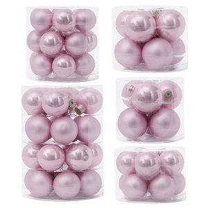 Factory Direct Pink Glossy Matte <strong>Glass</strong> <strong>Christmas</strong> Ball <strong>Ornament</strong> Set 5Cm BSCI Certified Pink Baubles for Xmas <strong>Tree</strong> Decoration - Product Image 1