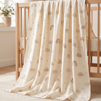 Couverture Bébé en Mousseline Douce Imprimé Nuage Arc-en-ciel, Peluche Réconfortante Écologique Non Toxique, Taille Personnalisée
