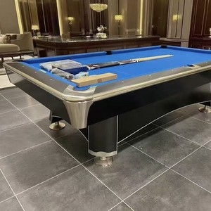 American Pool Table 9ft Durable Metal Legs Oak Frame Home Indoor Use - Product Image 1