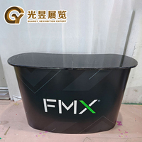 Comptoir promotionnel portable en PVC imprimé sur mesure, pliable, avec support en aluminium, table sur pied pour événements et expositions