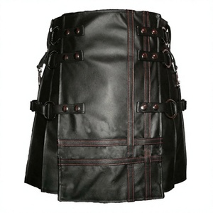 Wholesale Handmade Genuine Cow Leather <b>Kilt</b> for Men's with Buckles Stylish Leather <b>Kilt</b> - Product Image 1