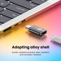 Adaptor Pengisian Cepat Eonline LED PD 35W OTG USB C ke iPhone untuk Konverter IOS Male ke Type C Female untuk iPhone Seri 17 iPad