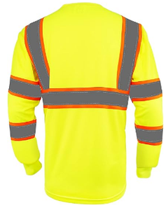 Tùy chỉnh <span class=keywords><strong>Hi</strong></span> <span class=keywords><strong>VIS</strong></span> Class 3 Polyester T-Shirt phản quang an toàn bảo hộ lao động khả năng <span class=keywords><strong>hi</strong></span>ển thị cao màu đen dài áo sơ mi - Product Image 2