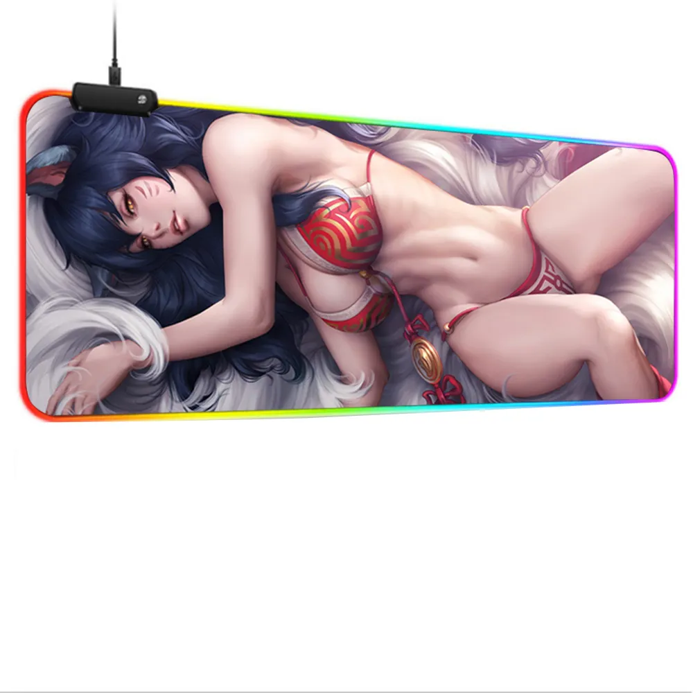 Nice Sexy Girl OEM The Rgb MousePads Pad Mouse Natural Rubber Lock Large Game Desktop Office Gaming Cartoon Mouse Pads
