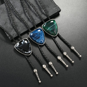 Phong cách cổ điển Bolo Tie cho nam giới cao bồi phương Tây da đen Tie Cà Vạt Vòng cổ handmade Bolo Tie - Product Image 6