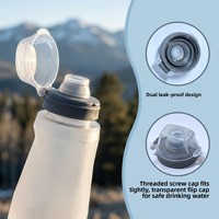 Bouteille d'eau souple pliable JADE pour activités de plein air 150 ml – Course à pied, cyclisme, randonnée – Portable, type compression, valve à morsure en TPU