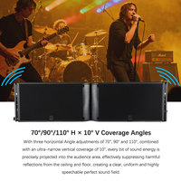 Altavoz de Línea de Rango Completo DBK K2 Dual de 12 Pulgadas, Equipo de Sonido Activo Personalizable, Sistema PA con Amplificador Integrado de 1800W