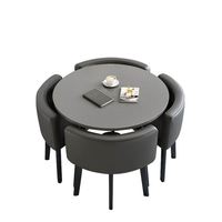 Ensemble de table à manger ronde en MDF Simple Leisure pour 4 chaises, table de bureau pour restaurant, hôtel, réception, ensemble de table basse